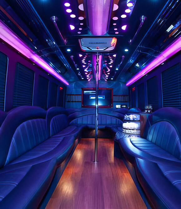 miami party bus with dance pole