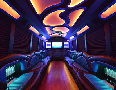 party bus with neon lights